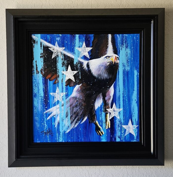 Original on canvas "Flying (Eagle with Stars)" by Fishwick