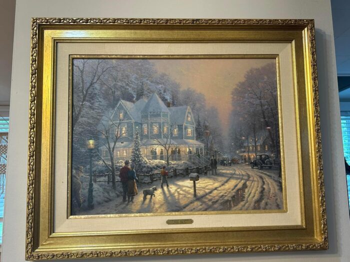Thomas Kinkade Holiday Gathering With Kinkade Hand Signed COA